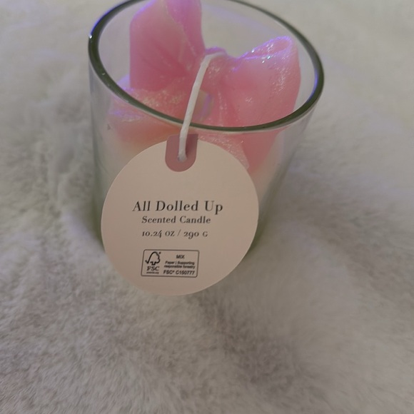 NEW Sincerely Jules Home Pink glitter Bow Christmas 3D Candle - Picture 5 of 10